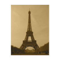 Eiffel Tower front view sepia Postcard