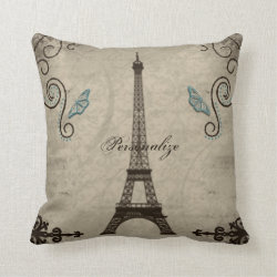 Eiffel Tower Grunge American MoJo Pillow