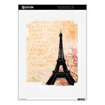 Eiffel Tower Grunge eReader iPad 2 Skins