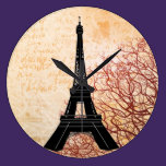 Eiffel Tower Grunge Wall Clock wall clocks