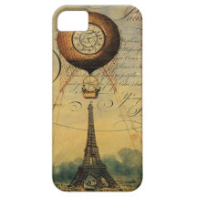 Eiffel Tower Hot Air Balloon Steampunk iPhone 5 Case