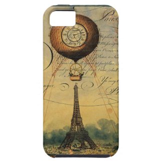 Eiffel Tower Hot Air Balloon Steampunk iPhone 5 Case