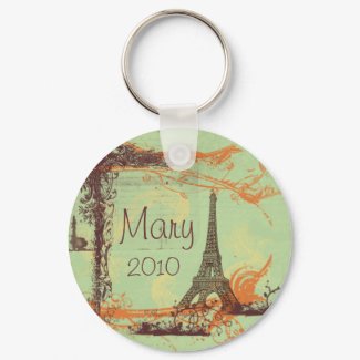 Eiffel Tower in Green Key Chain keychain