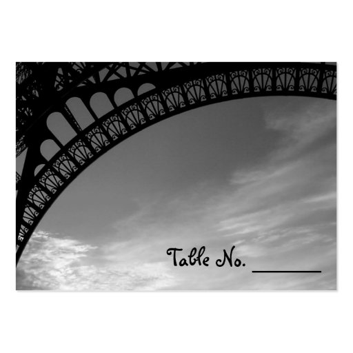 Eiffel Tower Individual Wedding Table Number Cards Business Cards (front side)