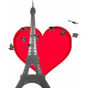 Eiffel Tower love birds t-shirts by SnifflesMarie Eiffel Tower love birds t-shirts