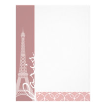 Eiffel Tower; Mauve Circles Letterhead Template