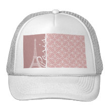 Eiffel Tower; Mauve Circles Mesh Hat
