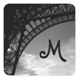 Eiffel Tower Monogram Envelope Seals sticker