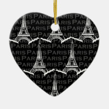 Eiffel Tower Mutli Pattern Christmas Ornament