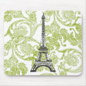 Eiffel Tower on Green Design Mousepad by SBCSTUDIO Eiffel Tower on Green Design Mousepad