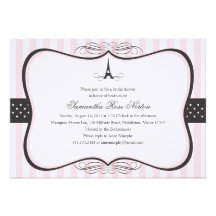 Eiffel Tower Paris Bridal Shower Announcements