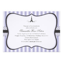 Eiffel Tower Paris Bridal Shower Personalized Invitations