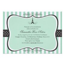Eiffel Tower Paris Bridal Shower Personalized Invite