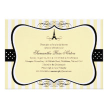 Eiffel Tower Paris Bridal Shower Invite