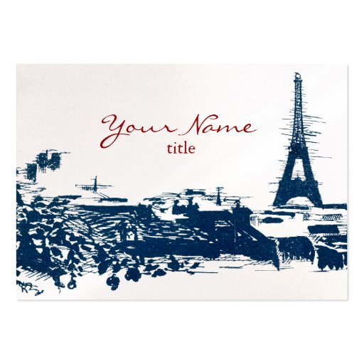 Eiffel Tower Paris Cityscape Sketch Chubby Cards Business Card Templates