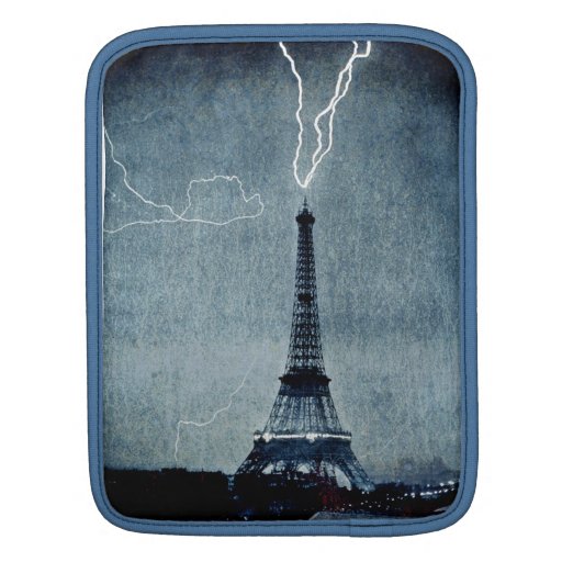 Eiffel Tower Paris France - Lightning strike 1902 iPad Sleeve