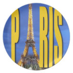 Eiffel Tower Paris France Plates