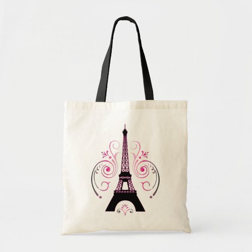 Eiffel Tower Paris Graphic Design Tote Bags