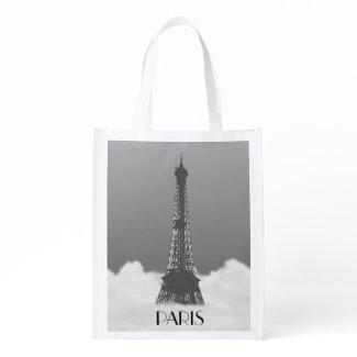 Eiffel Tower Paris In Cloud Reusable Grocery Bag