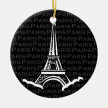 Eiffel Tower Paris Round Christmas Ornament