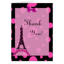 Eiffel Tower Paris  Thank You Note Greeting Card