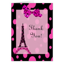 Eiffel Tower Paris  Thank You Note Greeting Cards