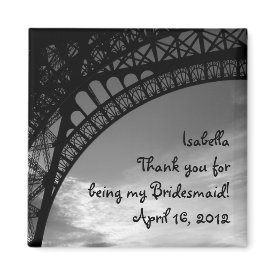 Eiffel Tower Personalized Bridesmaid Magnet magnet