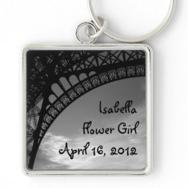 Eiffel Tower Personalized Flower Girl Keychain keychain