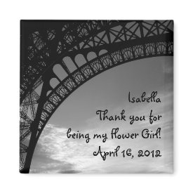 Eiffel Tower Personalized Flower Girl Magnet magnet
