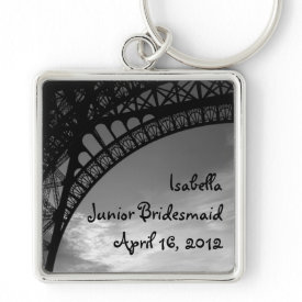 Eiffel Tower Personalized Junior Bridesmaid keychain