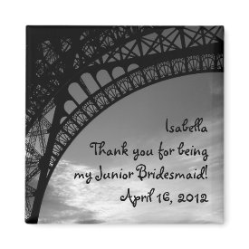 Eiffel Tower Personalized Junior Bridesmaid Magnet magnet