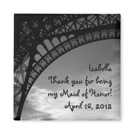 Eiffel Tower Personalized Maid of Honor Magnet magnet