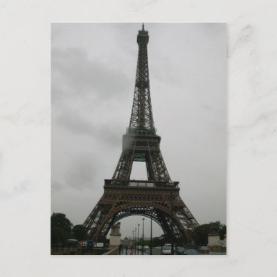 Rainy Eiffel Tower Pictures on Eiffel Tower Postcardrainy Day Paris  France