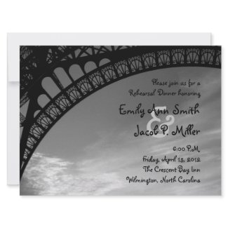 Eiffel Tower Rehearsal Dinner Invitations invitation