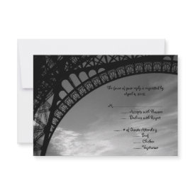 Eiffel Tower Reply Card with Menu Options invitation