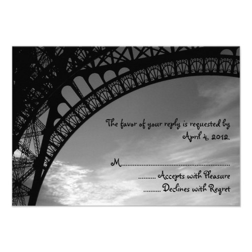Eiffel Tower Reply Cards Invitations
