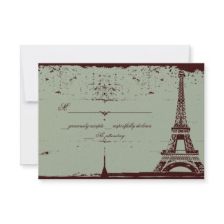 Eiffel Tower RSVP Wedding Cards invitation