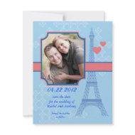 Eiffel Tower Save The Date Photo Card Invitation invitation
