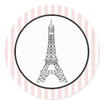 Eiffel Tower Round Stickers