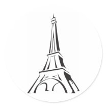 EIFFEL TOWER ROUND STICKERS