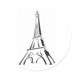 EIFFEL TOWER ROUND STICKERS