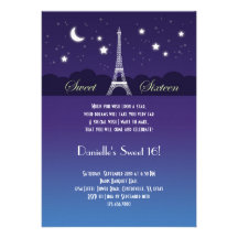 Eiffel Tower Sweet Sixteen Invitation