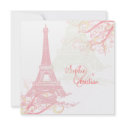 Eiffel Tower + swirls Wedding Invitations invitation