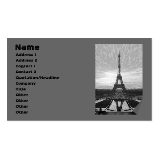 Eiffel Tower, template Business Card Templates (front side)