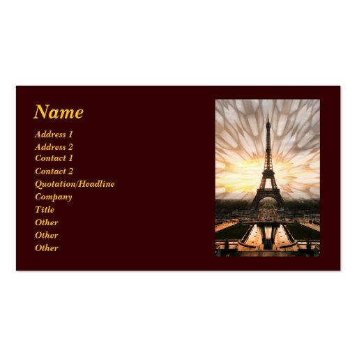 Eiffel Tower, template Business Cards