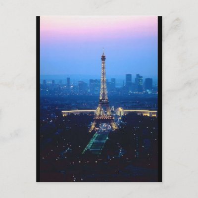 Eiffel Tower Twilight Post Card
