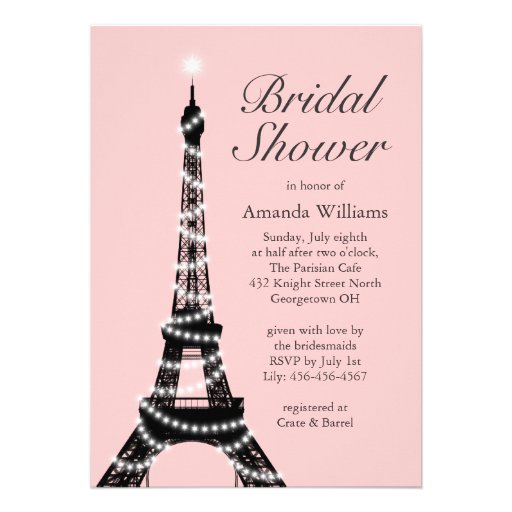 Eiffel Tower Twinkles Bridal Shower Invitation