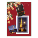 Eiffel tower,twinkling christmas greetings cards