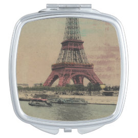 Eiffel Tower Vintage French Compact  Mirror Makeup Mirror