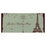 Eiffel Tower Wedding Menus Rack Card